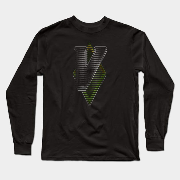 Vim Ascii Art Long Sleeve T-Shirt by astrellonart